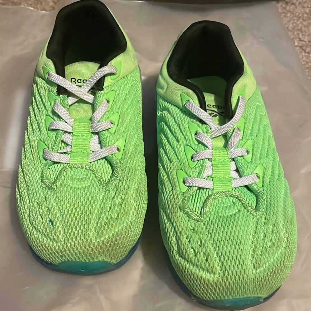 Reebok like green and Royal blue toddler shoes